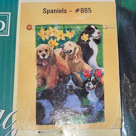 Toland Art Garden Flag Dog Spaniels Cocker Springer #865 Pup Springer 24" x 36" - Picture 2 of 11